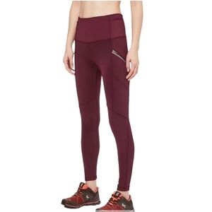Lululemon Toasty Tech Tight II Legging Maroon Burgandy Red size 4